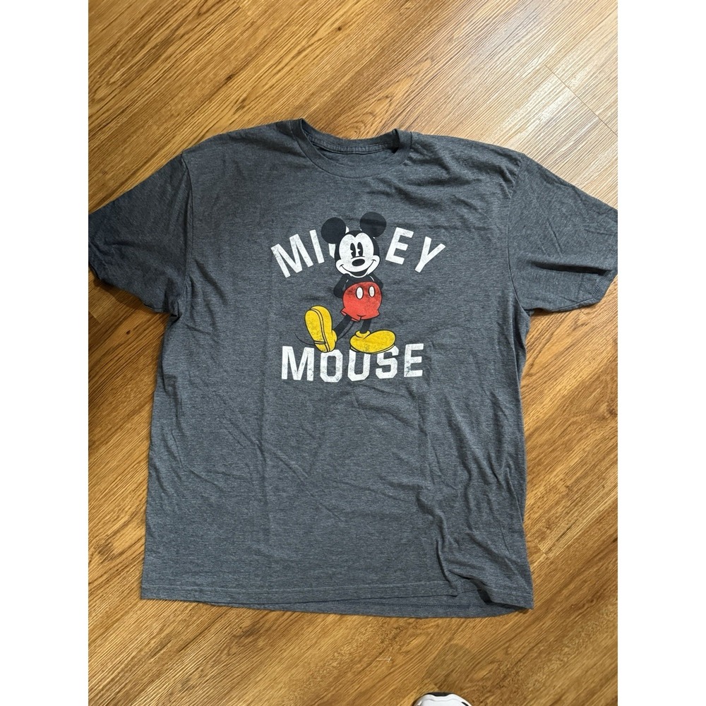 MICKEY‎ MOUSE Shirt Adult Extra Large Retro Gray Walt Disney Crew Neck T-Shirt